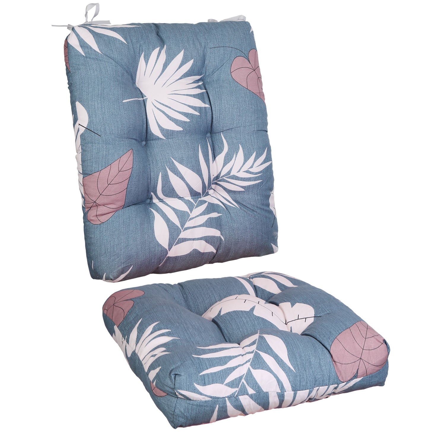2Pcs Rocking Chair Cushion Upper And Lower Back And Seat Sets with Non-Slip 0076
