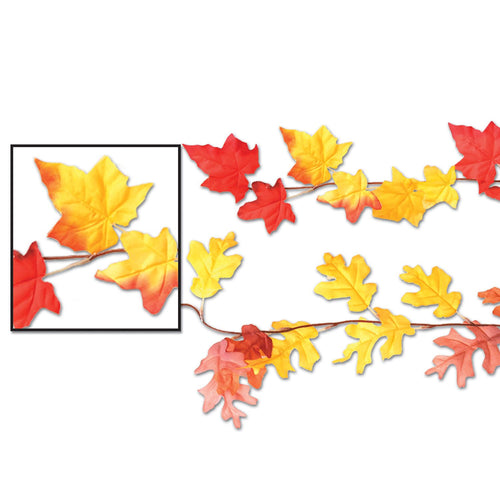 Beistle Autumn Leaf Garland (Assorted Designs) - Thanksgiving/Fall | Party
