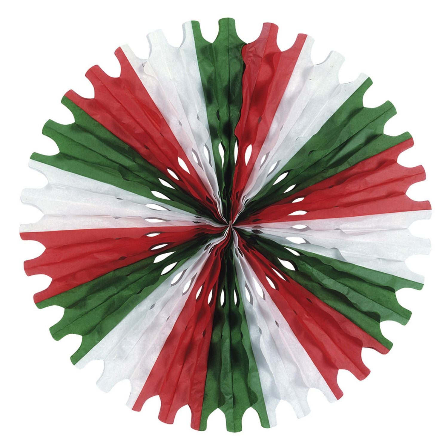 Beistle Red, White, and Green Art-Tissue Fan - Fiesta/Cinco de Mayo | Party