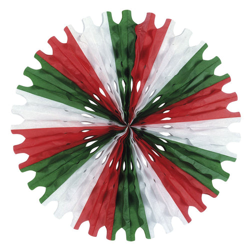 Beistle Red, White, and Green Art-Tissue Fan - Fiesta/Cinco de Mayo | Party