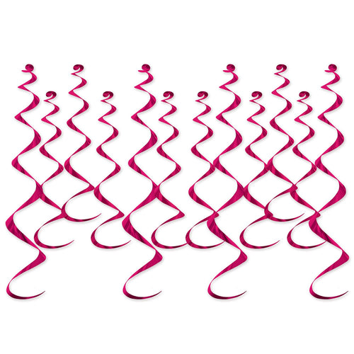 Beistle Metallic Whirls - Cerise - General Occasion | Party Supply