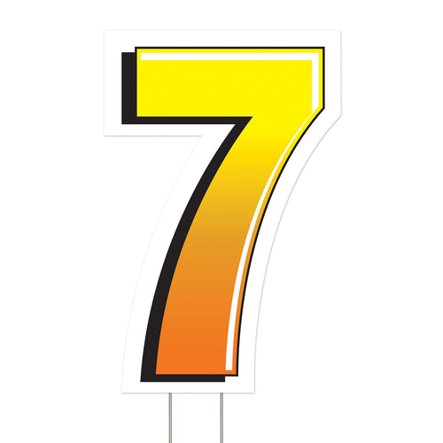 Beistle Plastic "7" Yard Sign - General Occasion | Party Supply | Decoration