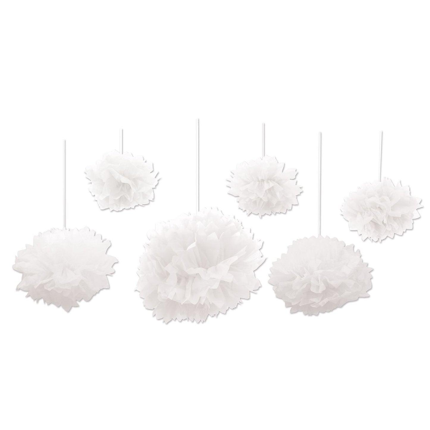 Beistle Tissue Fluff Balls - White - Wedding | Party Supply | Decoration