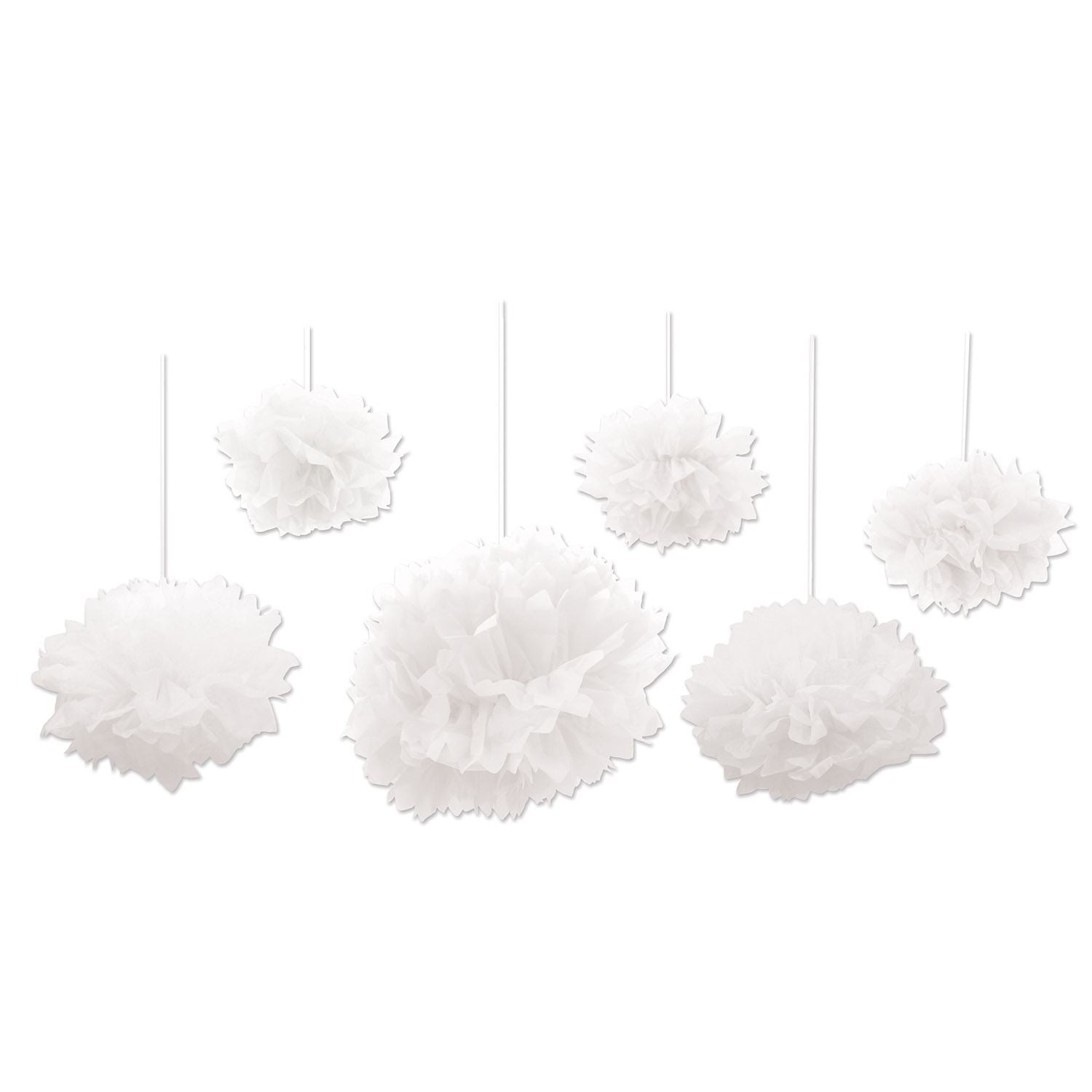 Beistle Tissue Fluff Balls - White - Wedding | Party Supply | Decoration