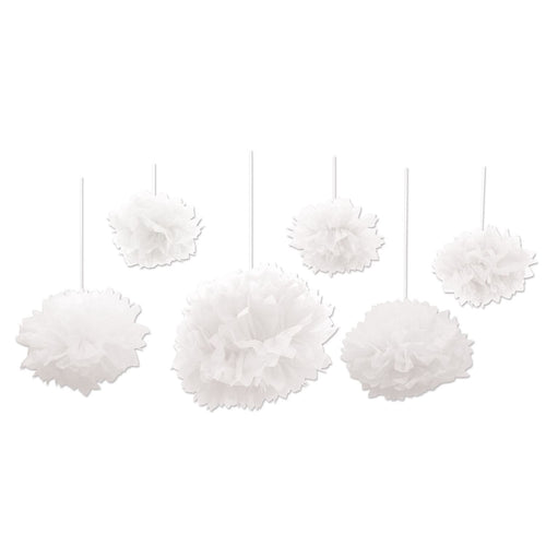 Beistle Tissue Fluff Balls - White - Wedding | Party Supply | Decoration