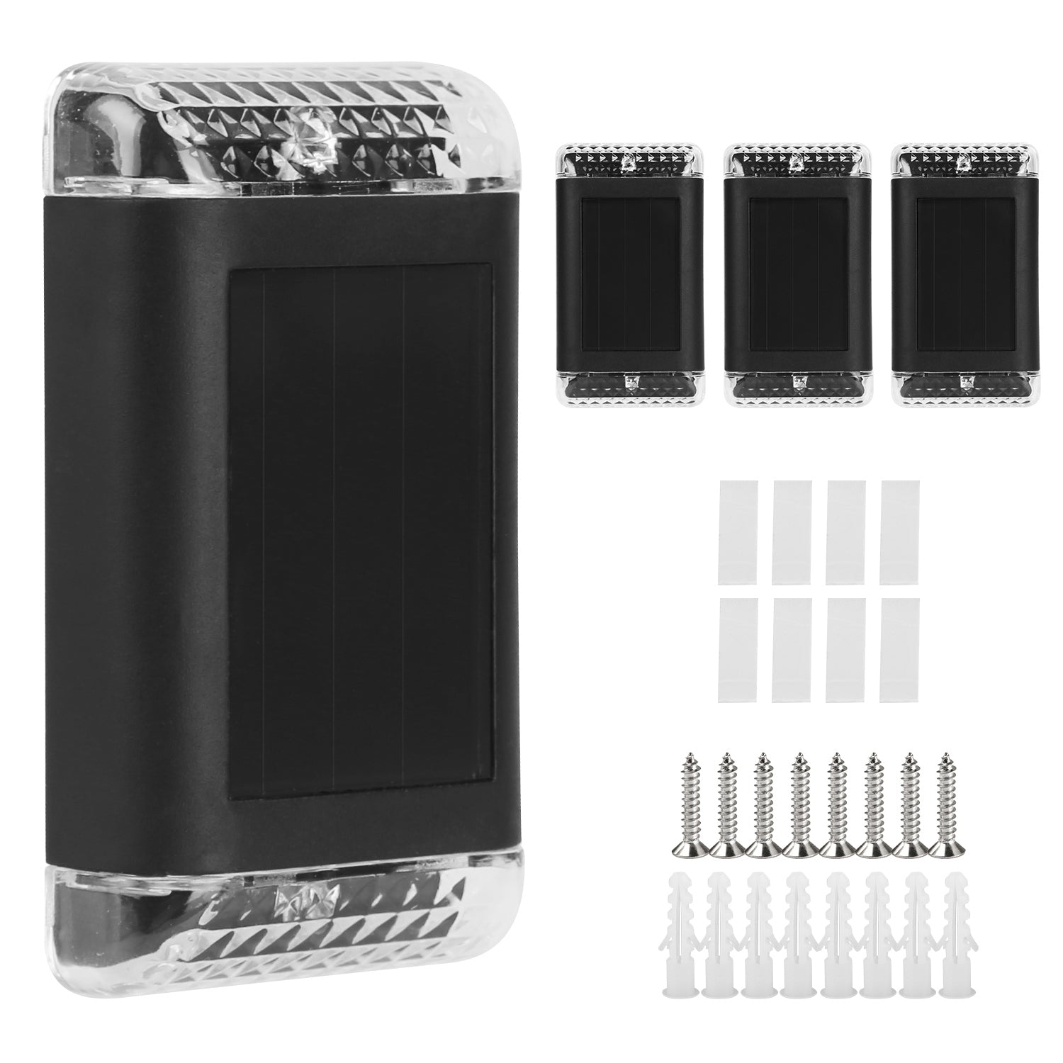 4Pack Solar Powered Wall Sconce Light IP55 Waterproof Rechargeable Optical