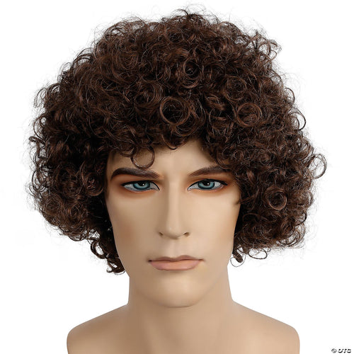 Mens Light Brown Curly Wig