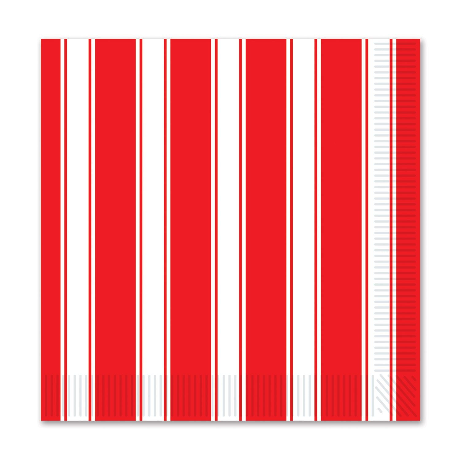 Beistle Red & White Stripes Beverage Napkins - Circus | Party Supply