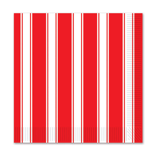 Beistle Red & White Stripes Beverage Napkins - Circus | Party Supply