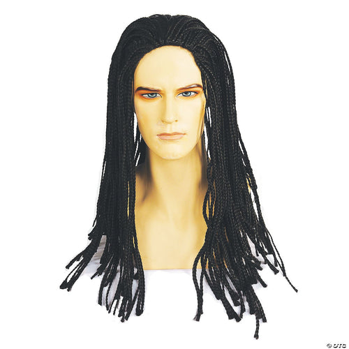 Mens Black Milly Vin Braid Wig