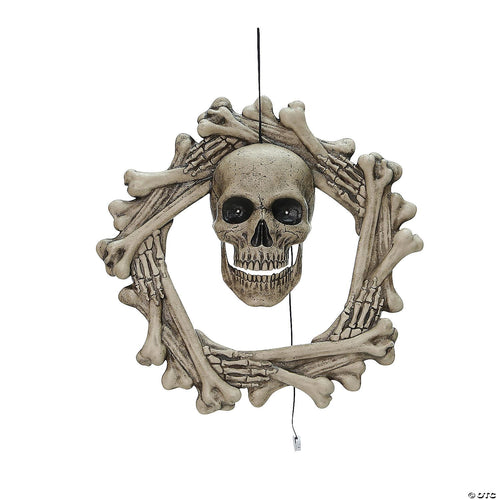 18" Bone Wreath Animated Halloween Décor