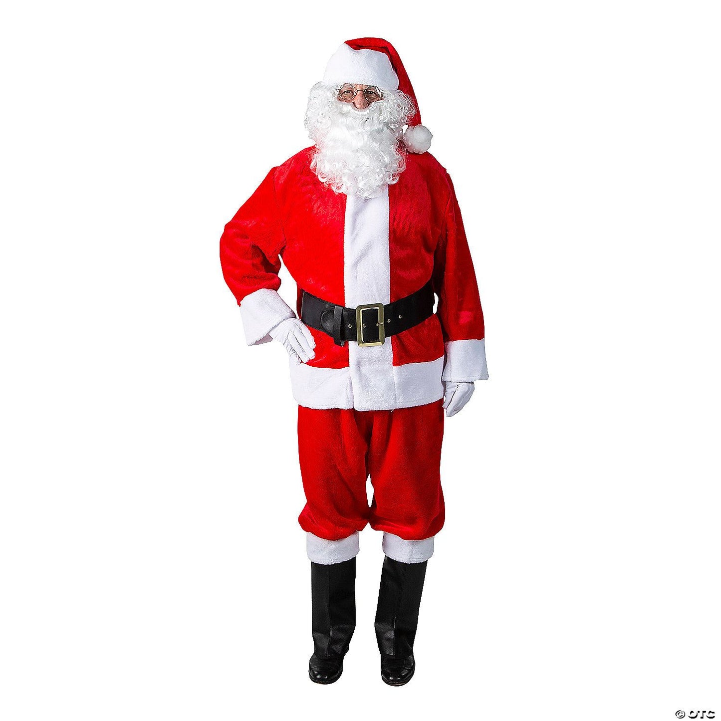 Santa Suit 10 Pc Plush Wig