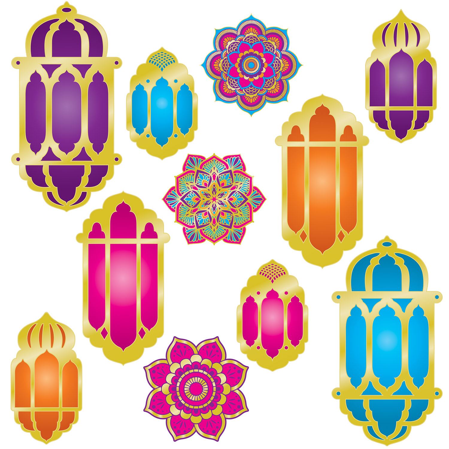 Beistle Foil Lantern & Mandala Cutouts - Arabian Nights | Party Supply