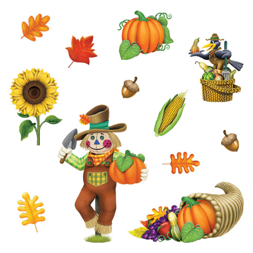Beistle Fall Clings - Thanksgiving/Fall | Party Supply | Decoration