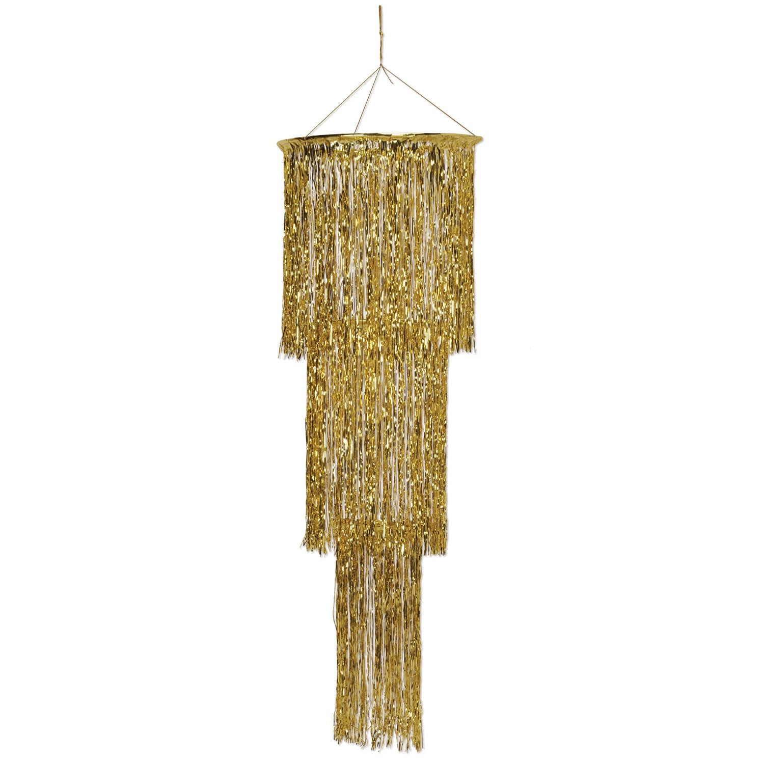 Beistle Gold 3-Tier Shimmering Chandelier - General Occasion | Party Supply