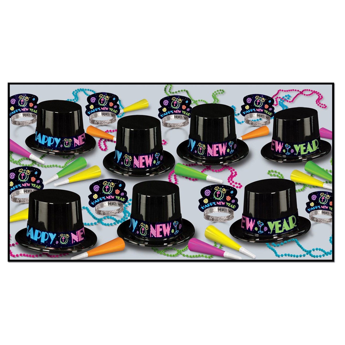 Beistle Neon New Year Assortment (for 50 people) - New Years | Party Supply
