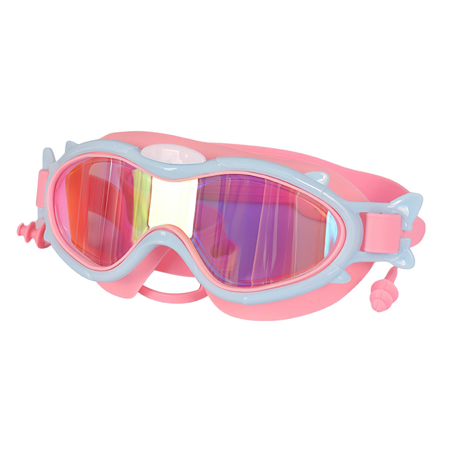Kids Swim Goggles With Ear Plugs UV Protection Anti-Fog Leak Proof Wide View