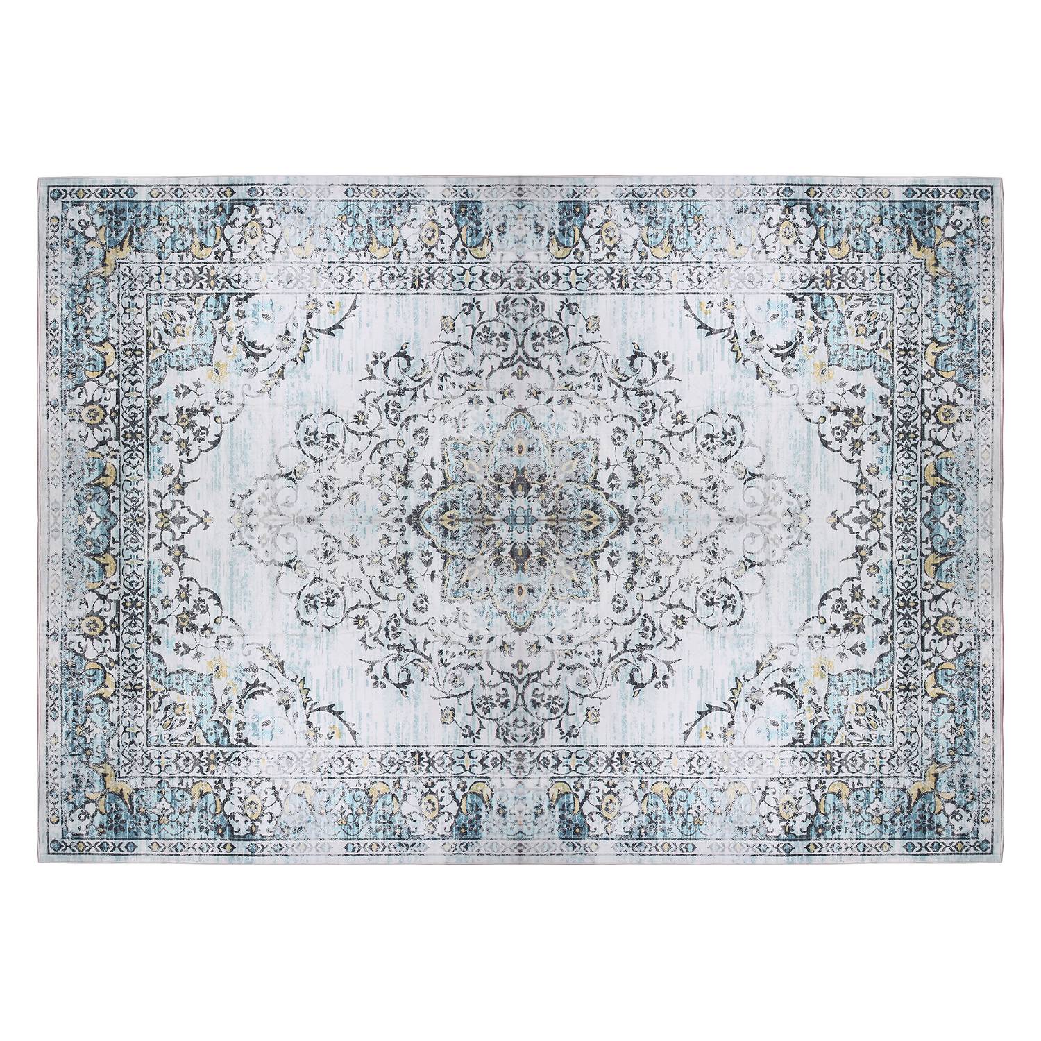 8x10FT Vintage Area Rug Modern Non Slip Carpet Boho Low Pile Soft Rug