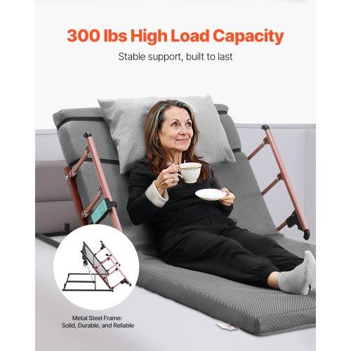 Electric Lifting Backrest 300 lbs 4-68 Adjustable with Folable Guardrail