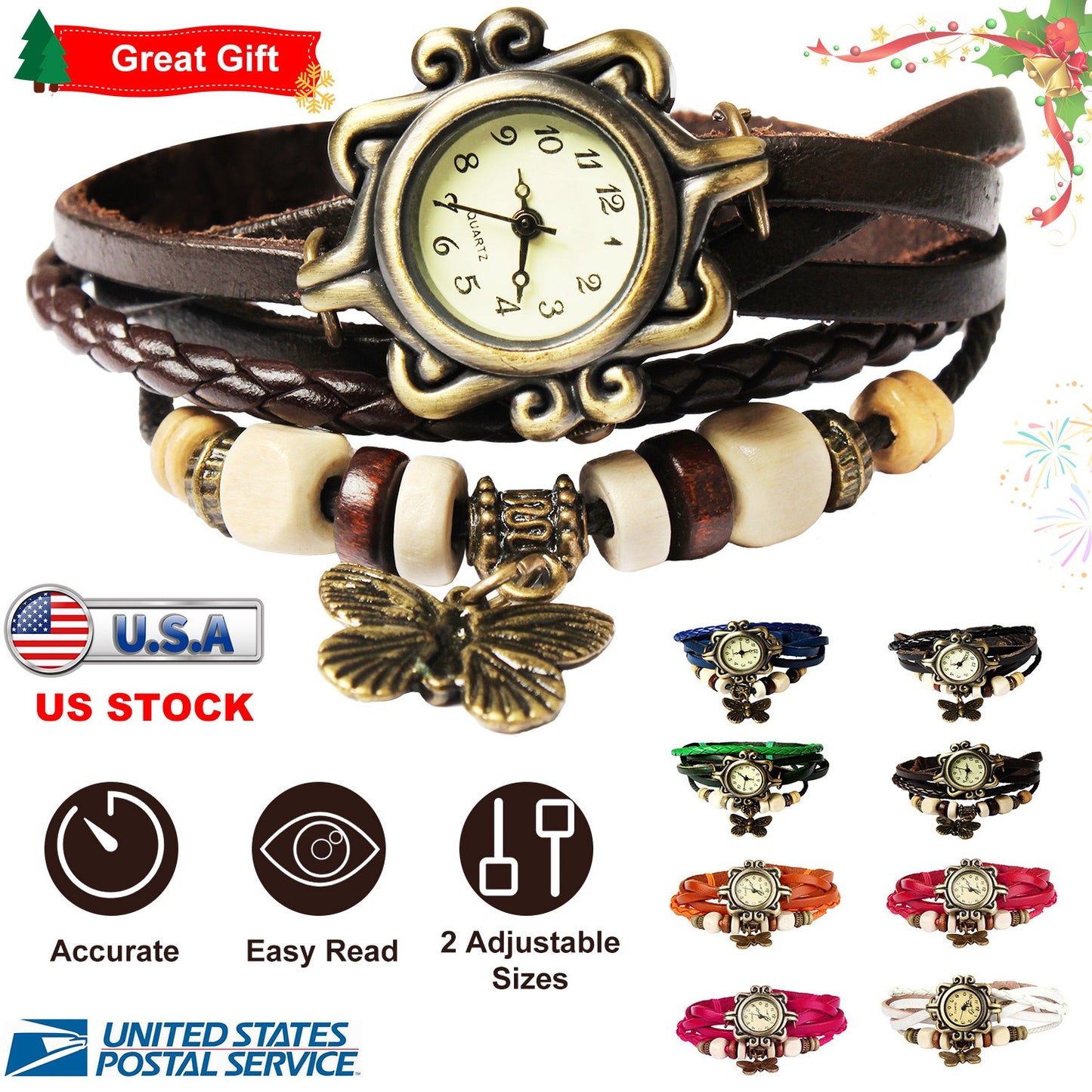 Vintage Women s Watch Bohemian Handmade Leather Watch Quartz Wrist Watch