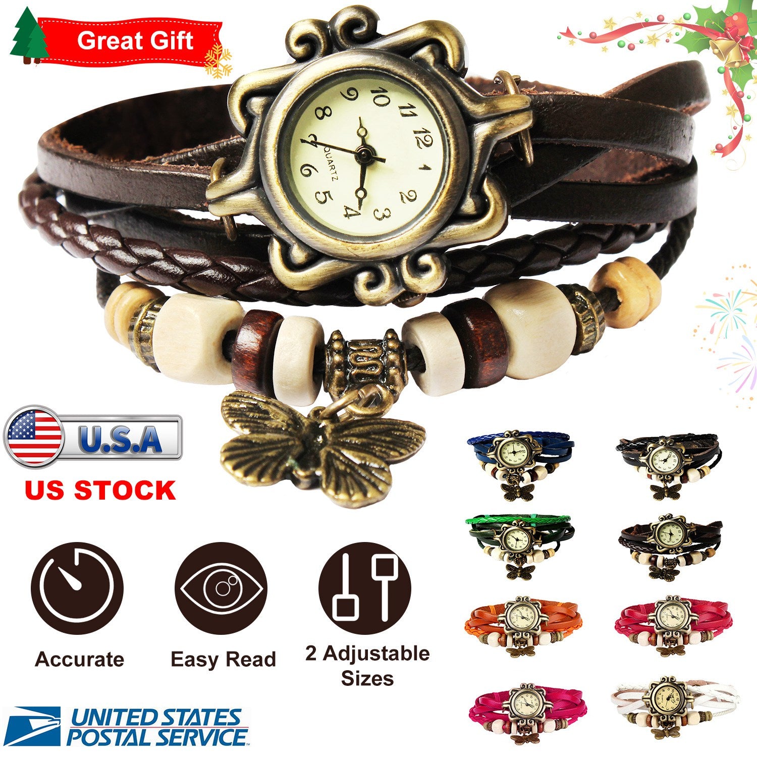 Vintage Women s Watch Bohemian Handmade Leather Watch Quartz Wrist Watch