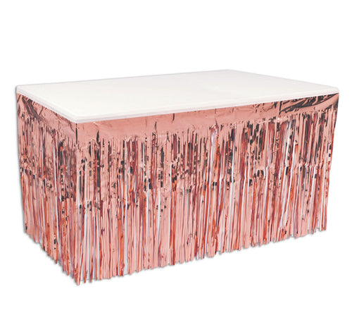 Beistle Pkgd 1-Ply Metallic Table Skirting - Rose Gold - General Occasion