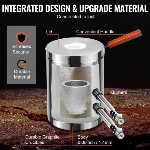 Propane Melting Furnace Kit 12KG Large Capacity Foundry Home Kilns Stainless