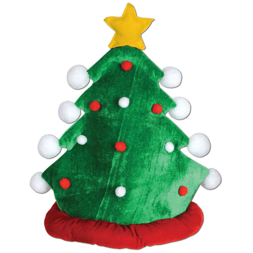 Beistle Plush Christmas Tree Hat - Christmas/Winter | Party Supply