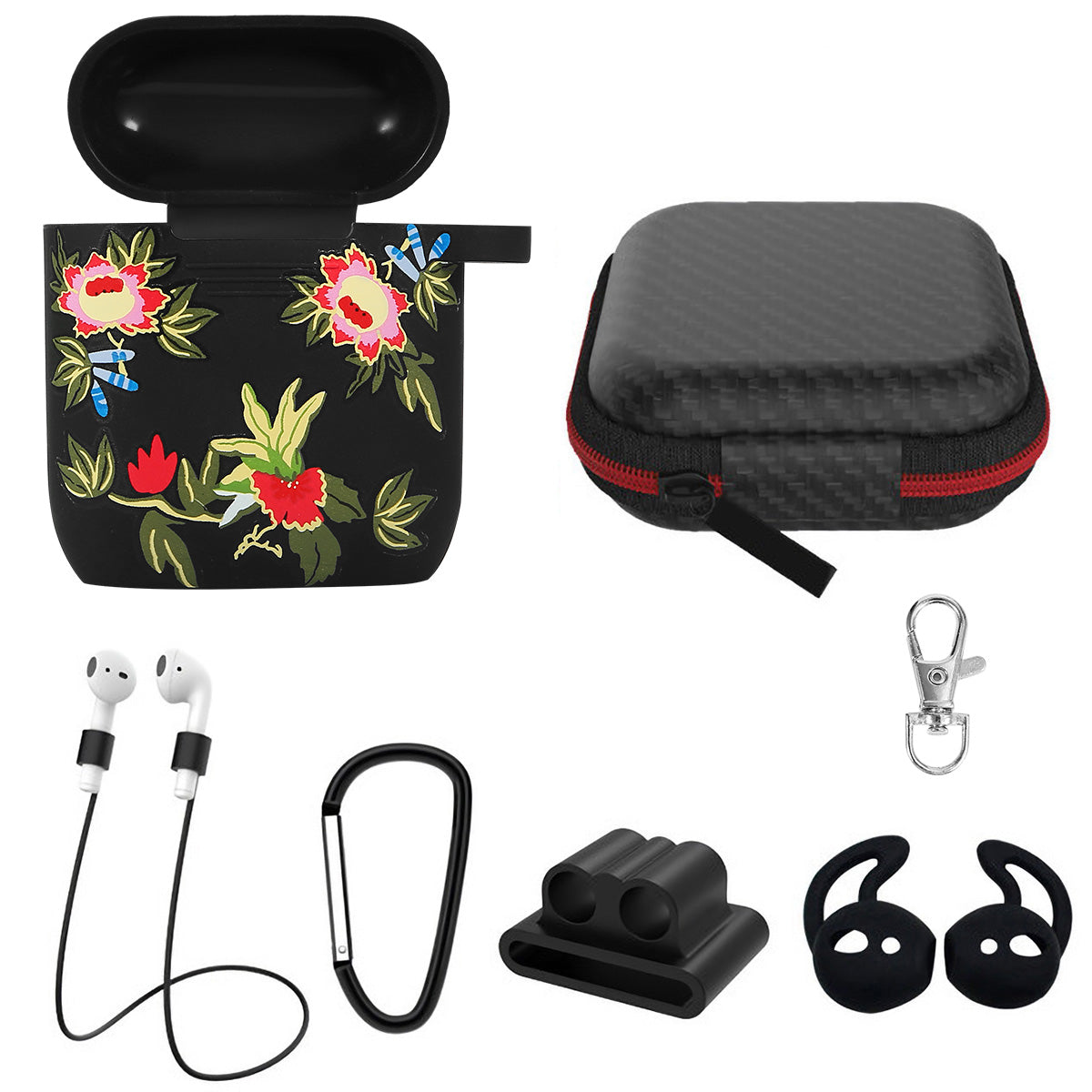 Silicone Case for Apple AirPod 1 2 AirPods Protective Cover Skin w/Strap Ea 3998