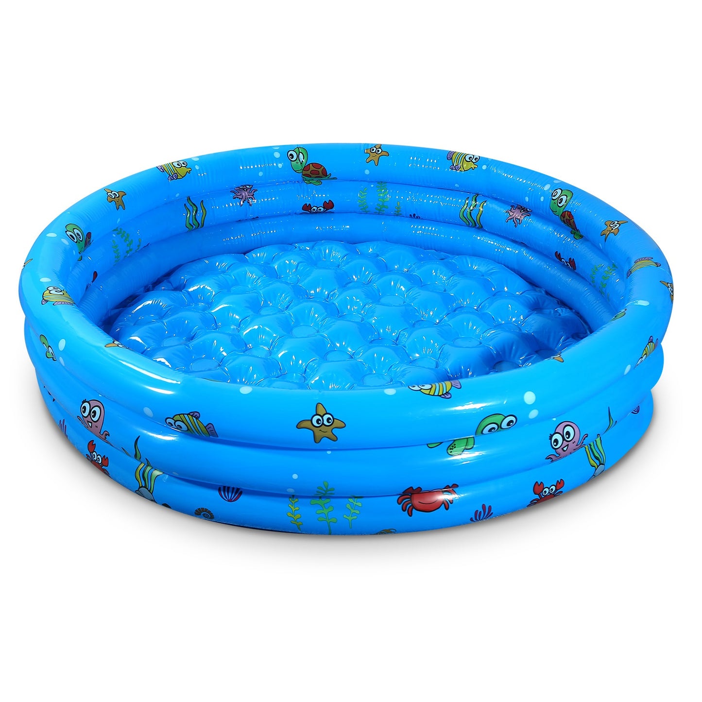 51x13” Inflatable Swimming Pool Blow Up Family Pool For 3 Kids Foldable Swim