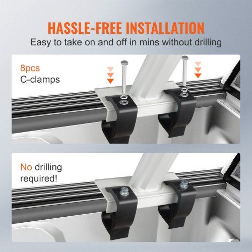 Truck Rack 800 lbs Capacity 17-29in Adjustable Height Aluminum Ladder Rack