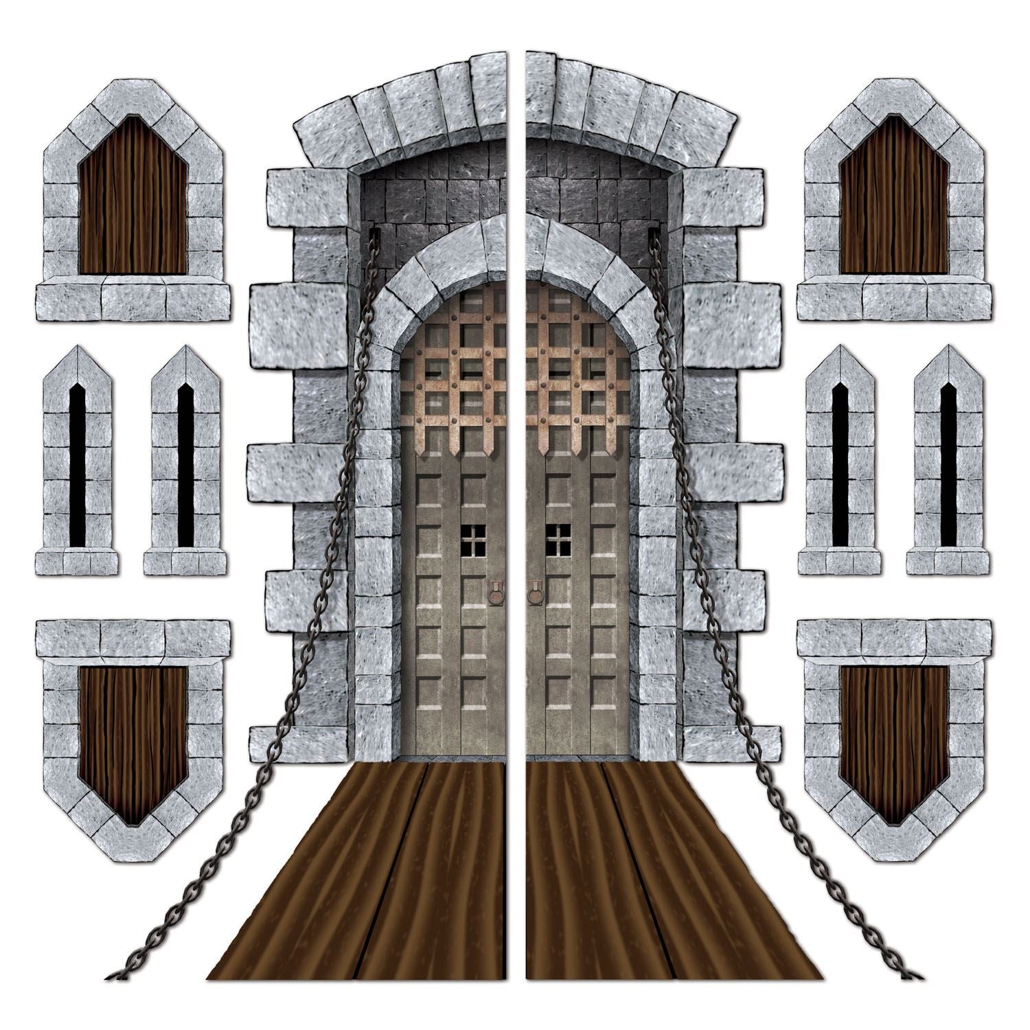 Beistle Castle Door and Window Props - Medieval | Party Supply | Decoration