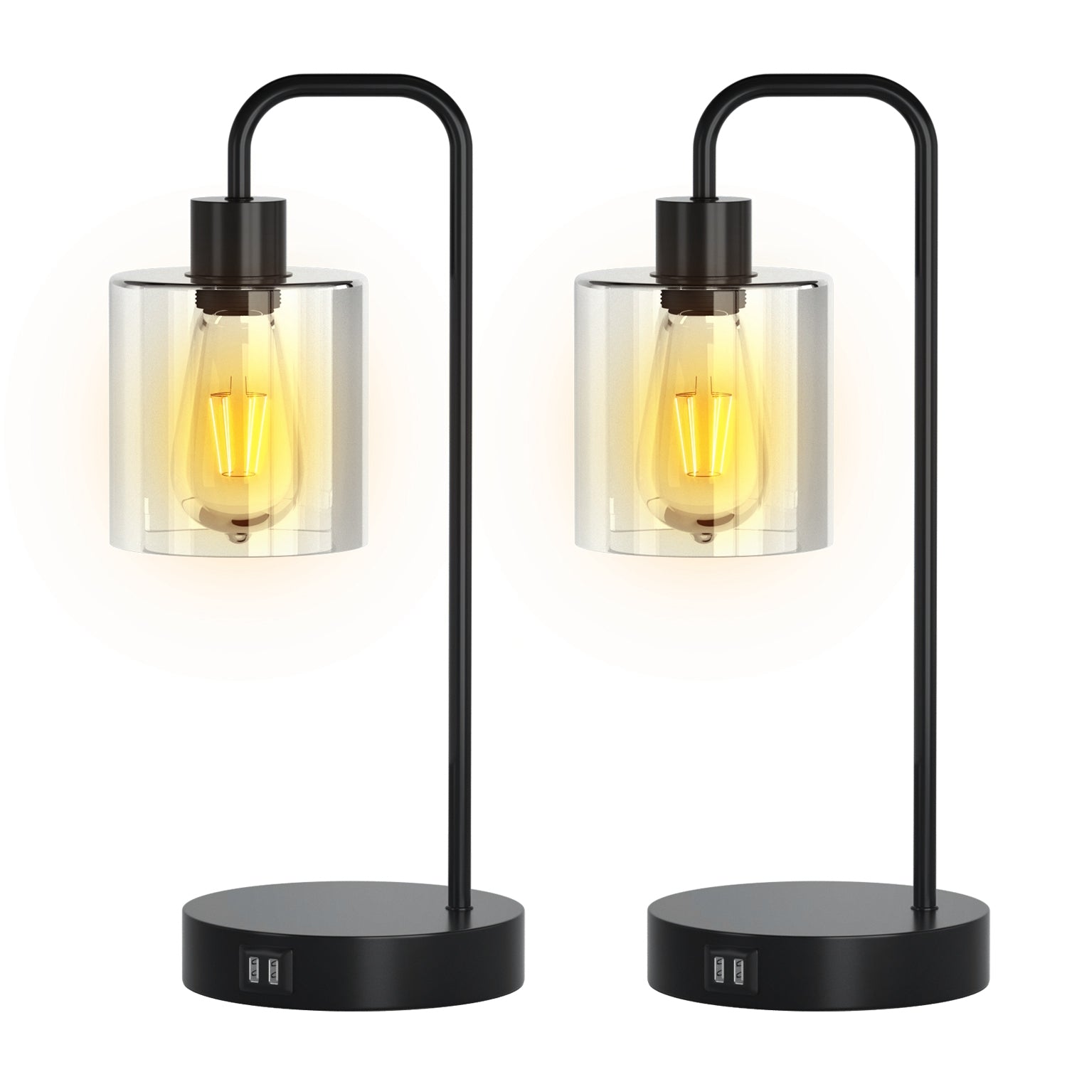 2Packs Touch Control Table Lamp 3-Way Dimmable Nightstand Reading Lamp With