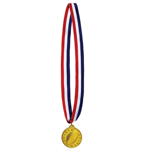 Beistle Football Medal w/Ribbon | Party Supply | Decoration | Favor | Award