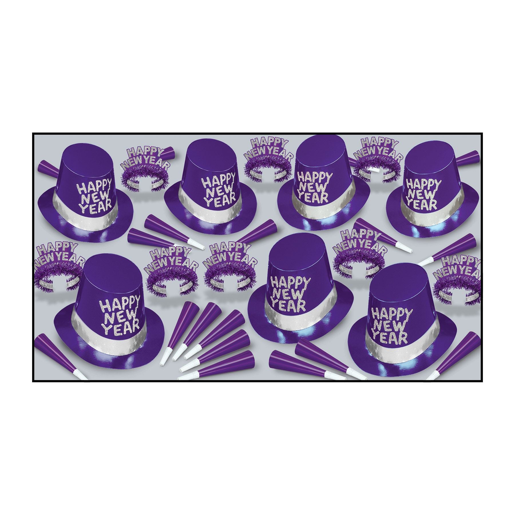 Beistle Purple Passion New Year Assortment (for 50 people) - New Years | Party