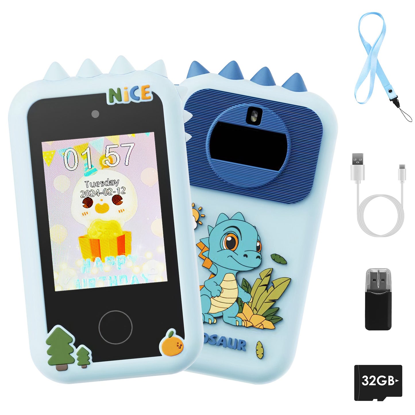 Kids Toy Smartphone Dual Camera Phone Touchscreen Learning Toy with Shockproof