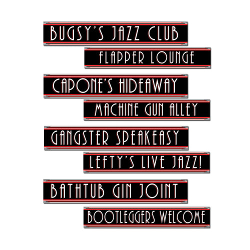 Beistle Gangster Street Sign Cutouts - 20's | Party Supply | Decoration