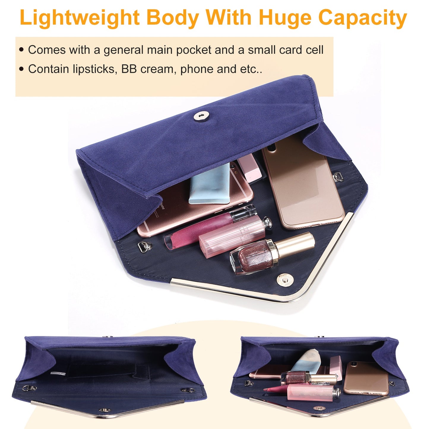 Women Clutch Wallet Bags For Party Wedding Soft Handbag Portable Thin Envelop