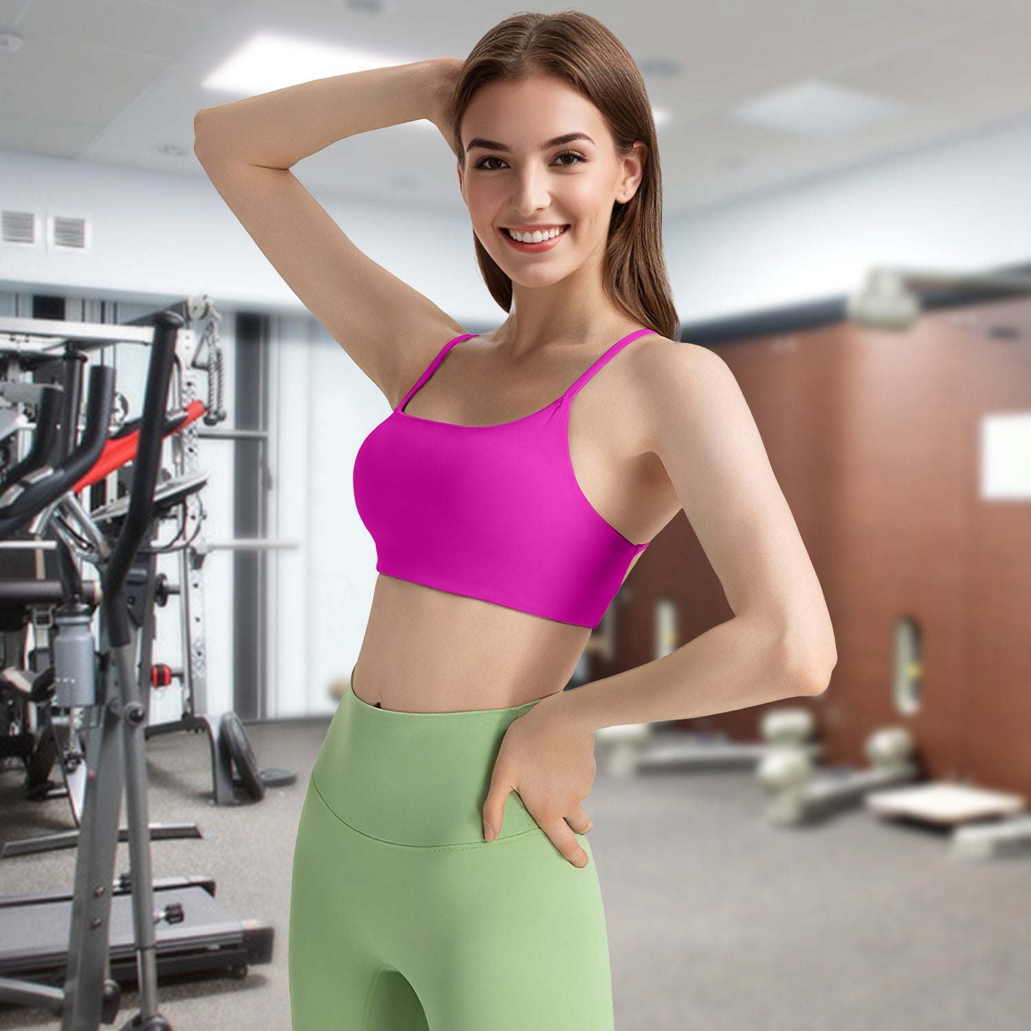 Women Cross Back Sport Bras Padded Strappy Crop Open Back Low Impact Bras Sexy