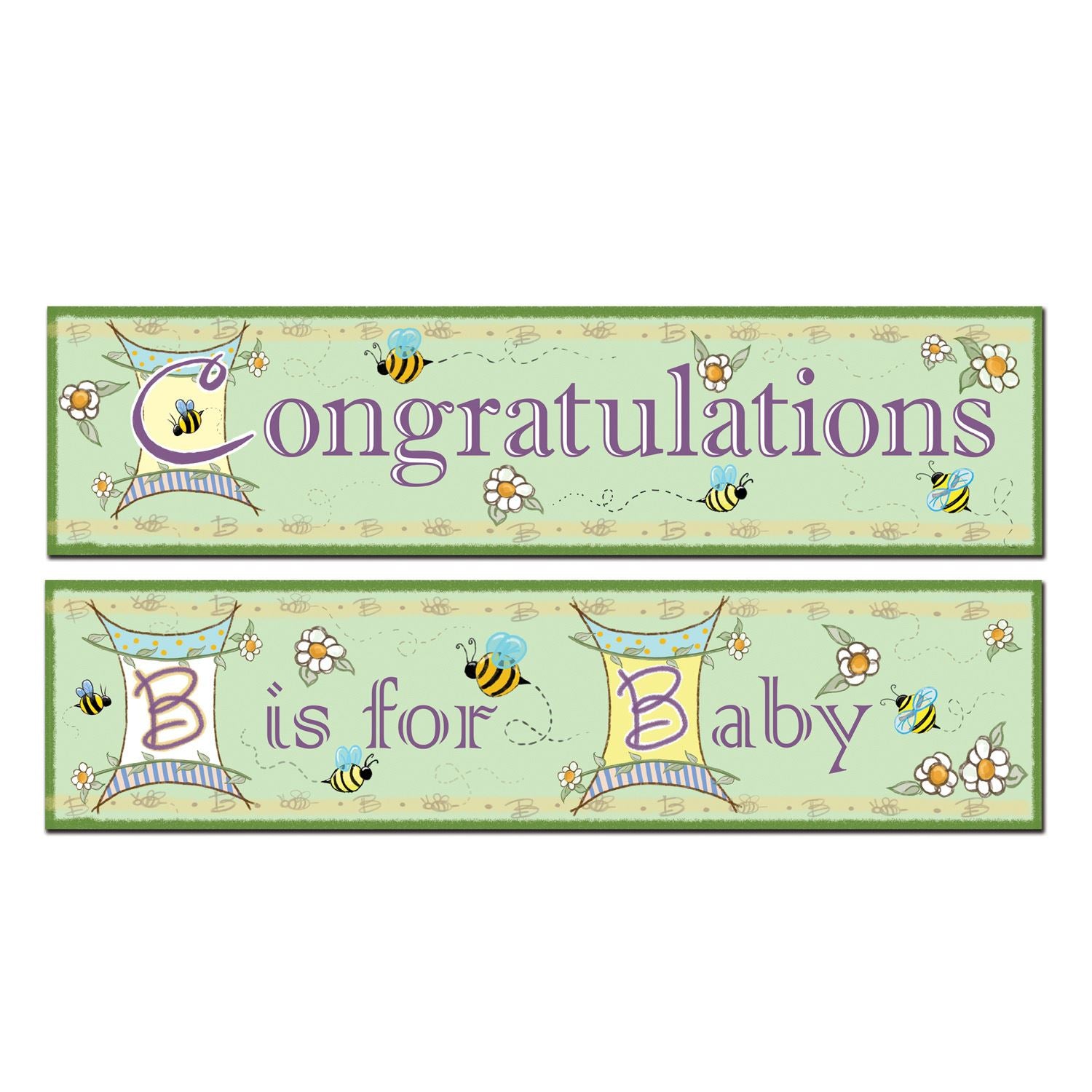 Beistle B Is For Baby Banners - Baby Shower | Party Supply | Decoration