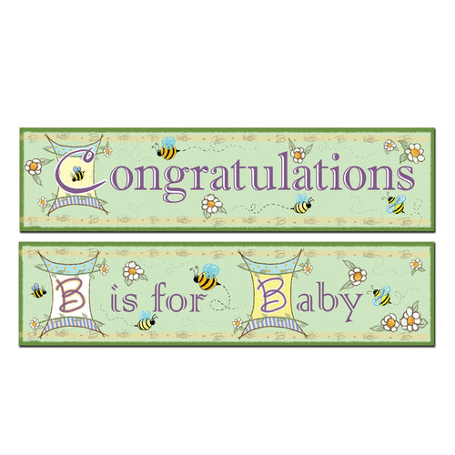Beistle B Is For Baby Banners - Baby Shower | Party Supply | Decoration