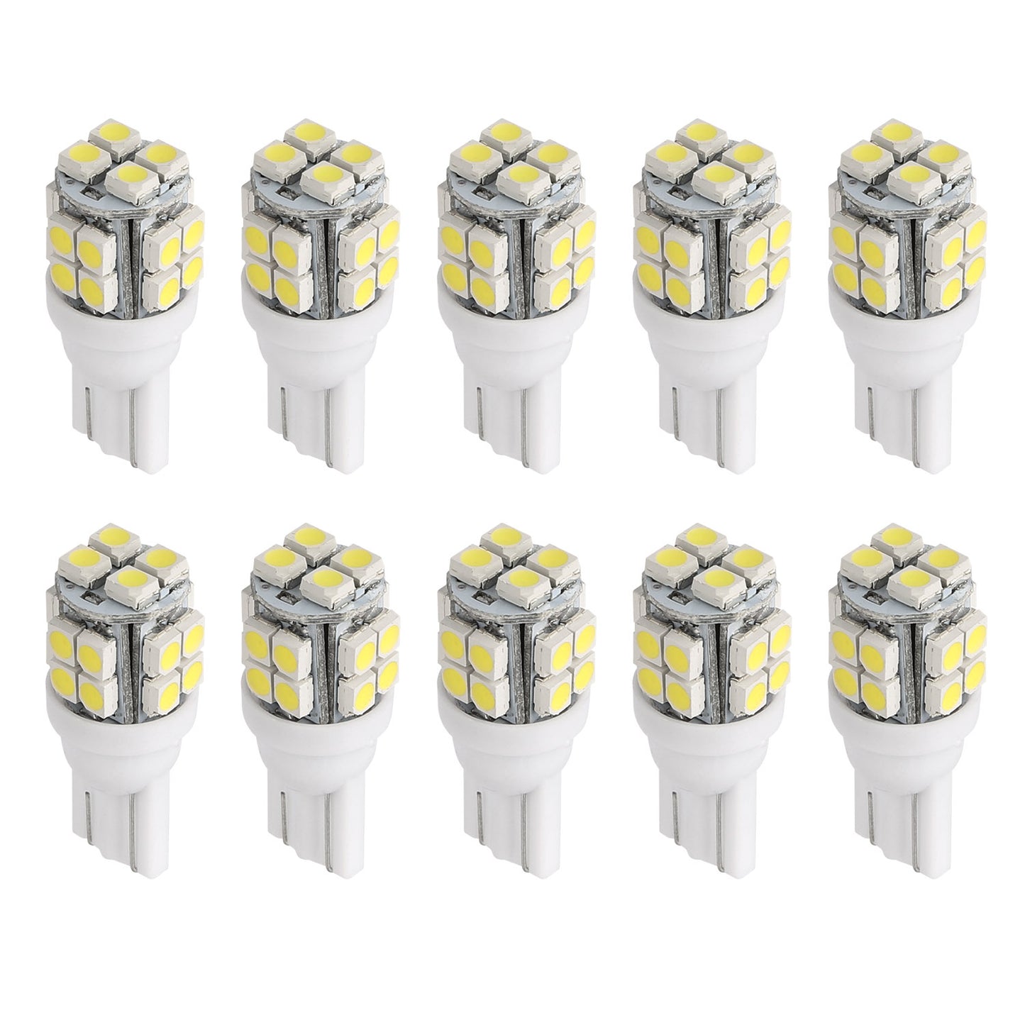 10Pcs 12V T10 LED Light Bulb Wedge Base Interior Dome Map LED Lights License