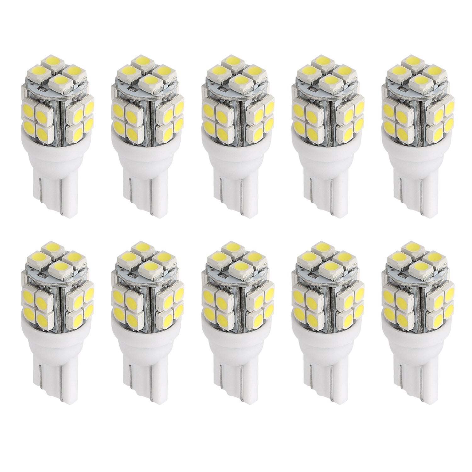 10Pcs 12V T10 LED Light Bulb Wedge Base Interior Dome Map LED Lights License