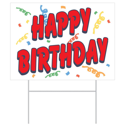 Beistle Plastic Happy Birthday Yard Sign | Party Supply | Decoration