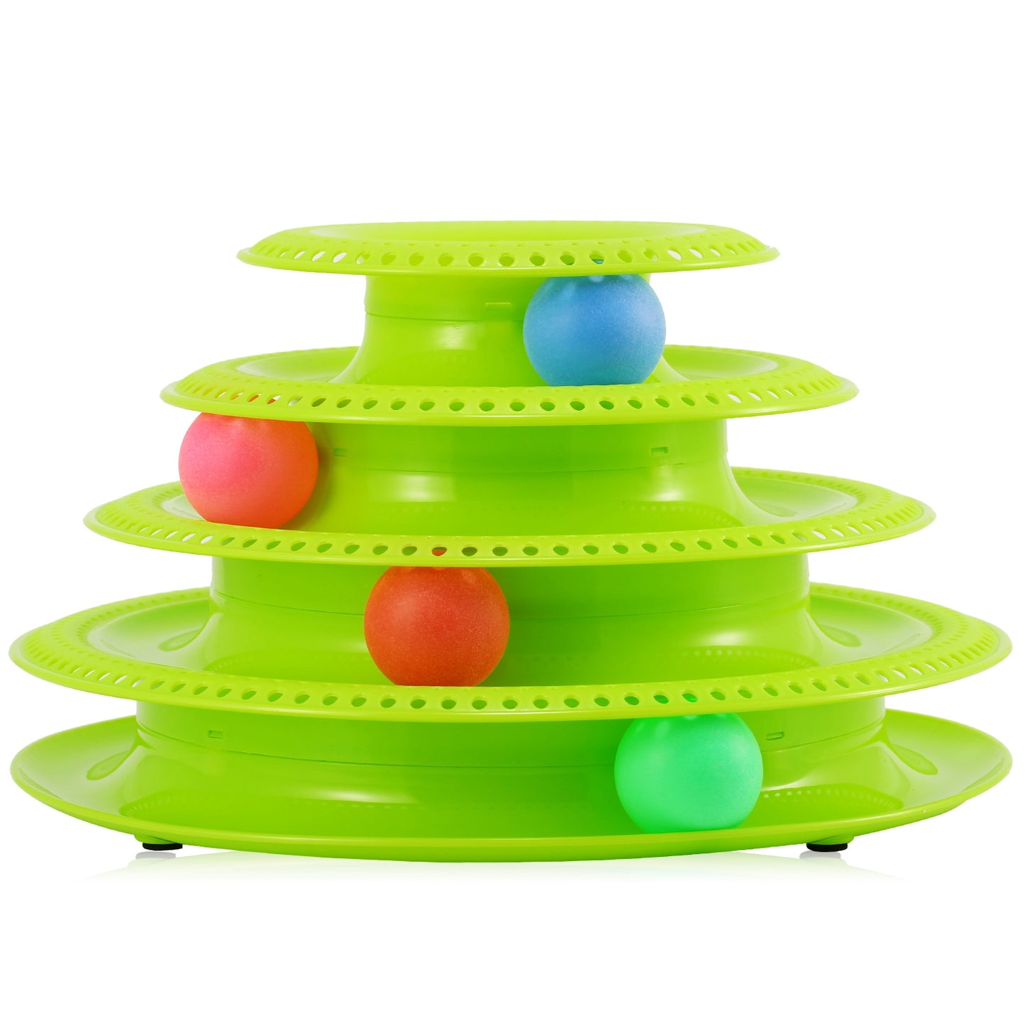 Cat Track Tower Toys 4-Layer Ball Track Interactive Cat Toys Electric Rotate