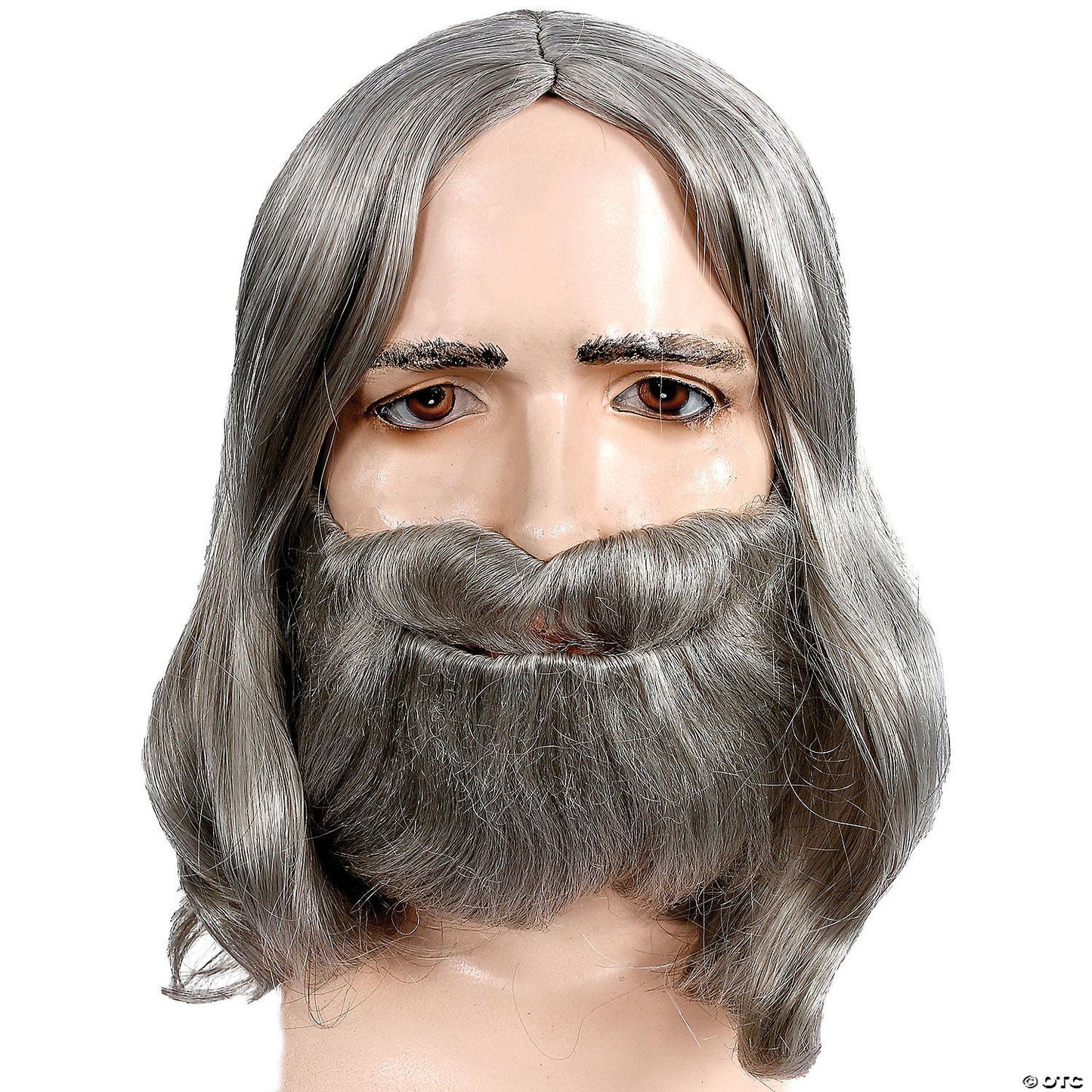 Mens Biblical Wig & Beard Set | Brown/Gray