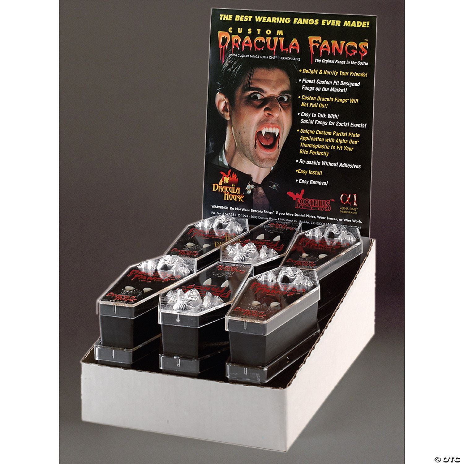 Dracula Fangs Display - 12 Pairs 01MD