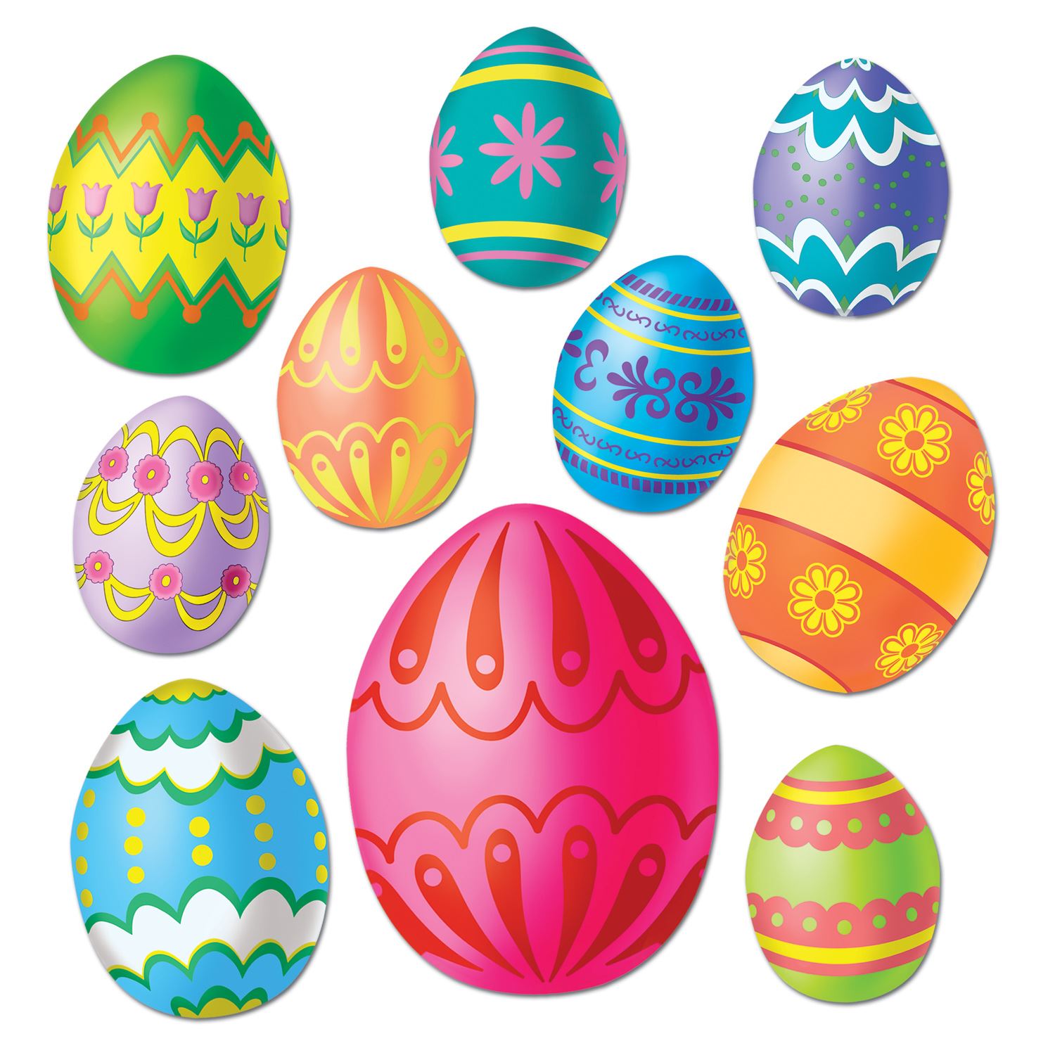 Beistle Colorful Easter Egg Cutouts | Party Supply | Decoration
