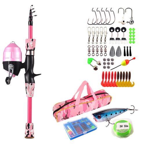 Kids Fishing Pole Set Fishing Starter Kit Telescopic Fishing Rod and Reel C 9392