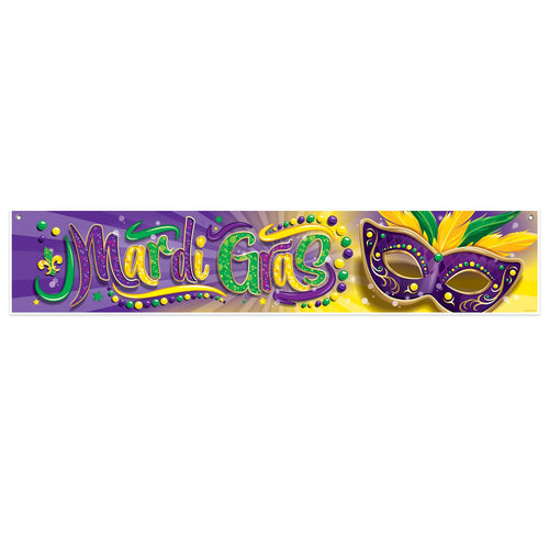 Beistle Mardi Gras Banner | Party Supply | Decoration